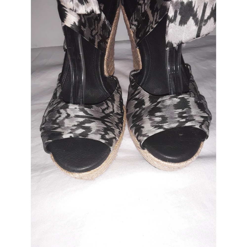 UGG Sz 7.5 LUCIANNA Platform Wedge Sandals, Silk Tie Upper - Picture 10 of 10